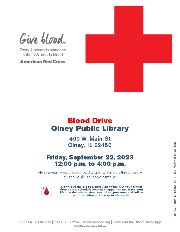 Blood Drive Sept. 22nd 